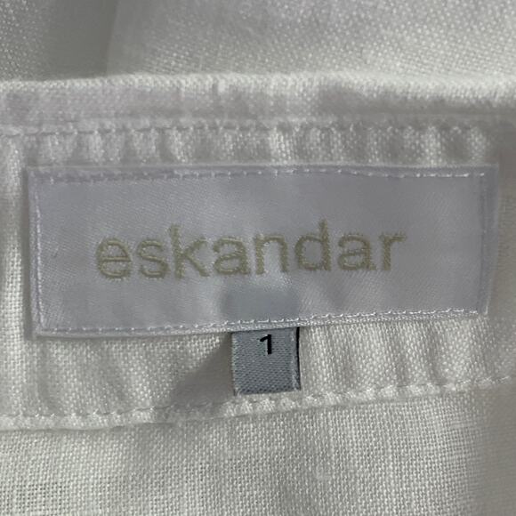 ESKANDAR Size L White Linen Oversized Button Up Shirt - Picture 5 of 7